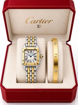 Set de reloj plateado y...