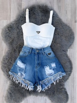Top capricho blanco prada