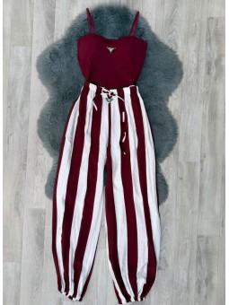 Pantalón rayas vinotinto prada