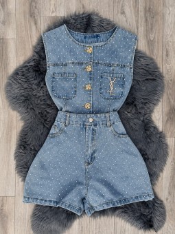 Conjunto jean brillos ysl