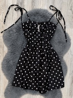 Vestido puntys negro ysl