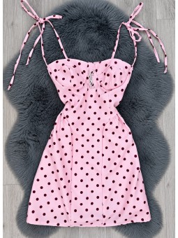 Vestido puntys rosa ysl