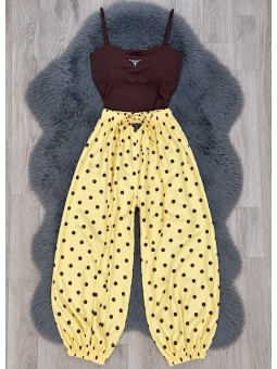Pantalón puntos amarillo prada