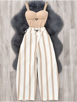 Pantalón rayas beige prada