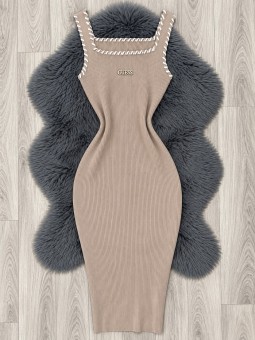 Vestido cebra beige guess