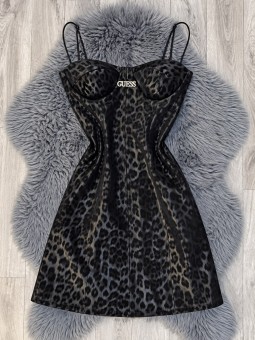 Vestido leopardo negro guess