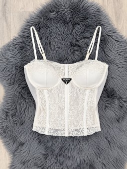 Corset perla blanco prada
