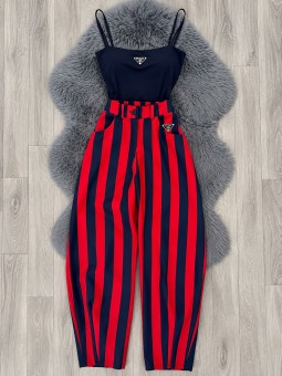 Pantalón selena rojo prada