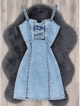 Vestido jean cruzado azul...