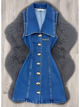 Vestido botones jean azul...