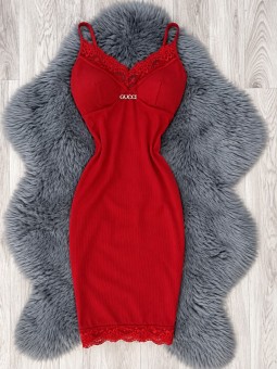 Vestido cherry rojo gucci
