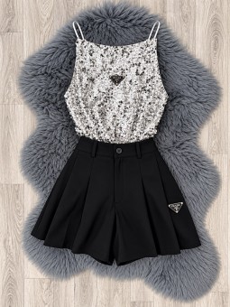 Short elena negro prada
