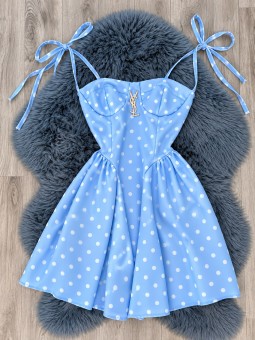 Vestido puntys azul ysl