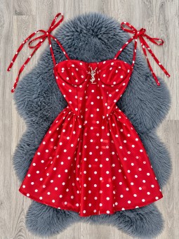 Vestido puntys rojo ysl